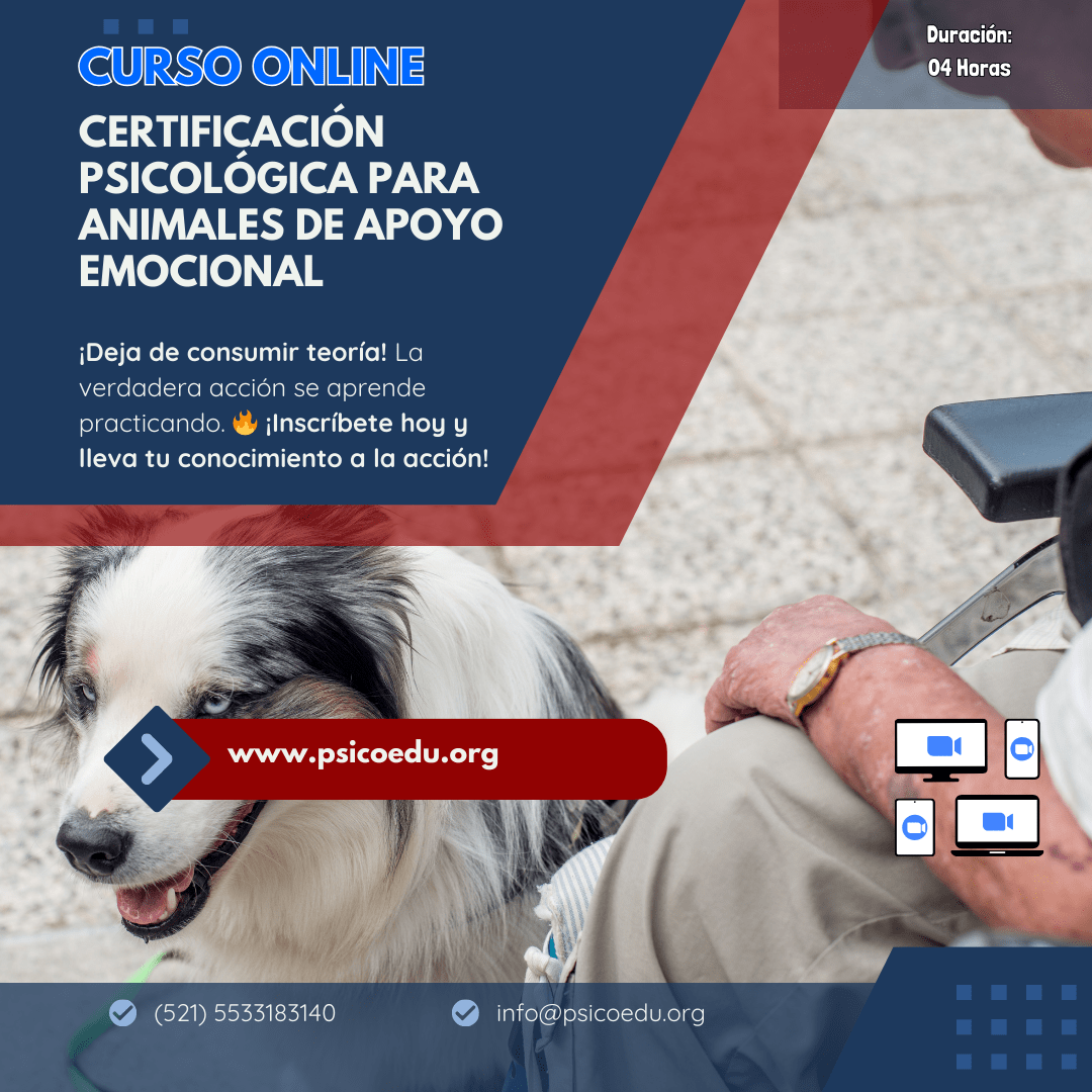 Curso Práctico: Evaluación Psicológica y Documentación Legal para el Uso de Animales de Apoyo Emocional
